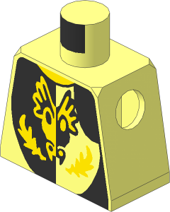 Minifig Torso with Dragon Face Breathing Fire Pattern