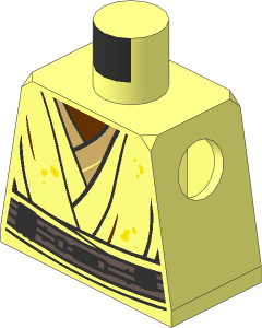 Minifig Torso with SW Layered Shirt, Dark Brown Belt and Light Nougat Spots Pattern