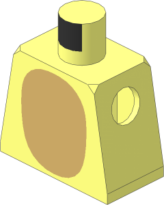 Minifig Torso with Tan Oval and Black Spines and Tail Pattern