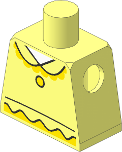 Minifig Torso with White Collar, Medium Lavender Ruffles and Button Pattern