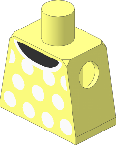 Minifig Torso with White Dots and Collar Pattern