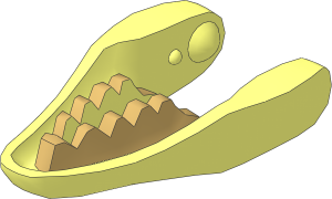 Animal Dinosaur Raptor Lower Jaw with Tan Teeth Pattern