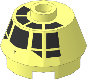 Cone 2 x  2 Truncated with Black Millennium Falcon Cockpit Pattern