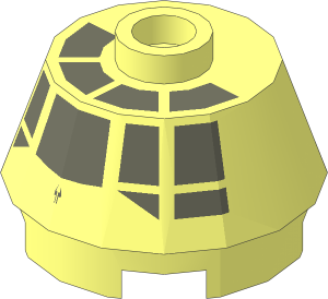 Cone 2 x  2 Truncated with Dark Bluish Grey Millennium Falcon Cockpit Pattern