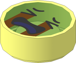 Tile  1 x  1 Round with Bright Light Yellow Emoji with Crying Medium Azure Tear Streams and Wide Open Mouth with Coral Tongue Pattern