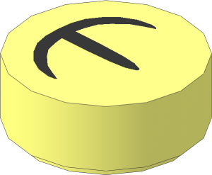 Tile  1 x  1 Round with Curved Black Lines Pattern