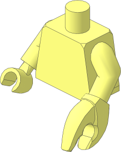 Minifig Torso with Arms, Right Hand and Left Crab Claw Hand