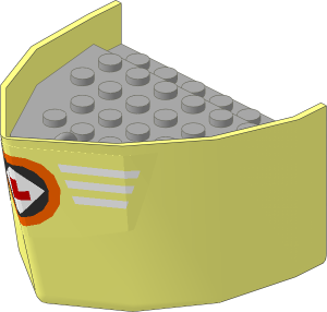 Boat Section Bow  6 x  8 x  3.333 with Light Grey Deck with Red "L" Ship Emblem Sticker