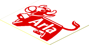 Sticker  1.1 x  1.4 with Arla Dairy Logo Left