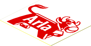 Sticker  1.1 x  1.4 with Arla Dairy Logo Right