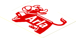 Sticker  2.9 x  3.7 with Arla Dairy Logo Left