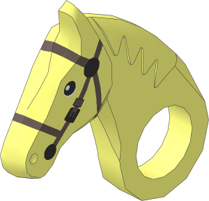 ~Animal Horse Poseable Head Left with Dark Brown Bridle