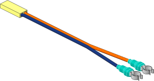| Circuit Cubes Twin Cable 13L with Two Pole Clips with Orange and Dark Blue Wires Pattern
