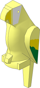 Animal Bird Parrot with White Face and Yellow/Green Wings Pattern