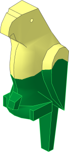 Animal Bird Parrot with Blended Green Wings and Tail Pattern