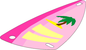 Sail  6 x 12 Triangular with Palm Tree and Vertical Pink Gradient Stripes Pattern