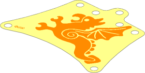Sail 12 x 10 Trapezoidal with Red Flying Dragon Pattern