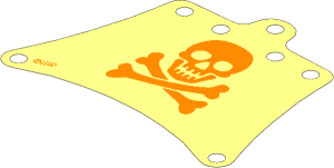 Sail 12 x 10 Trapezoidal with Black Skull and Crossbones Pattern