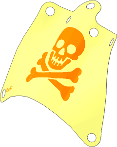 Sail 12 x 10 Trapezoidal with Black Skull and Crossbones Pattern (Formed)