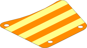 Sail 11 x  9 Trapezoidal with Stripes on White Background Pattern