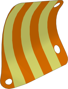 Sail 11 x  9 Trapezoidal with Stripes on White Background Pattern (Formed Shape 1)