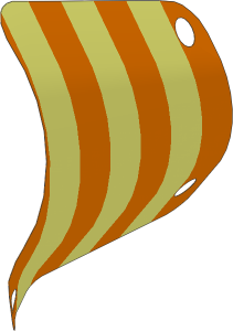 Sail 11 x  9 Trapezoidal with Stripes on White Background Pattern (Formed Shape 2)