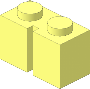 Mursten Brick  1 x  2 with 1 Slot