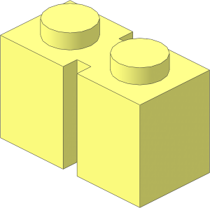 Mursten Brick  1 x  2 with 2 Slots