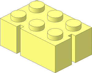 Mursten Brick  2 x  3 with 2 Slots Left