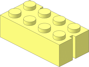 Mursten Brick  2 x  4 with 2 Slots Right