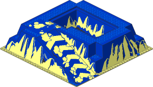 Baseplate 32 x 32 Raised with Ramp and Pit with Ice Pattern