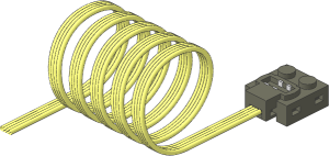 ~Electric Power Functions Coiled Cable with Dark Bluish Grey Functions Connector with PF Bottom
