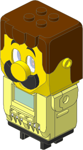Electric Hub Luigi Assembly with Reddish Brown Hair, Light Nougat Face and Black Moustache Pattern
