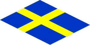 Sticker  2.4 x  3 with Sweden Flag