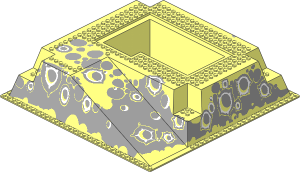 Baseplate 32 x 32 Raised with Ramp and Pit with White and Light Grey Craters Pattern