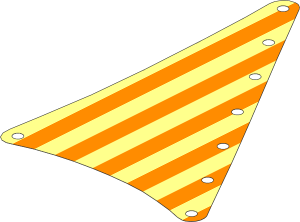 Sail 15 x 22 Triangular with Thin Stripes on White Background Pattern