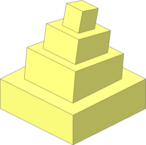 ~Minifig Hat Cuboid with 3 Sloped Steps