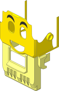 ~Electric Hub Mario Body Front and Light Nougat Head with Black Eyebrows Pattern