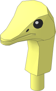 Animal Ostrich Head with Black Eye and Nostril Pattern