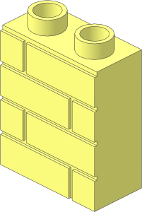 Duplo Brick  1 x  2 x  2 with Embossed Bricks