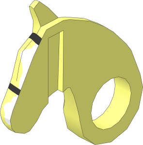 ~Animal Horse Poseable Head Right with Black Bridle and White Blaze Pattern