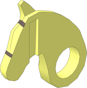 ~Animal Horse Poseable Head Right with Dark Brown Bridle