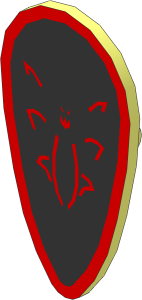 Minifig Shield Ovoid with Bat Pattern