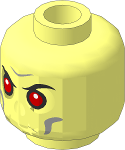 ~Minifig Head Skull Evil with Scowl Common Pattern