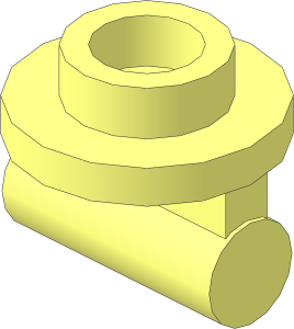 ~Plate  1 x  1 Round with Horizontal Handle Below (Obsolete)