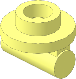 Plate  1 x  1 Round with Bar Handle on Short Stem