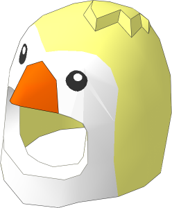 Minifig Headdress Bird with Penguin White Face and Orange Beak Pattern