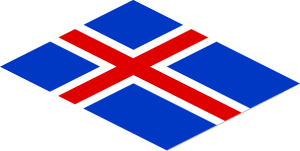 Sticker  2.4 x  3 with Iceland Flag