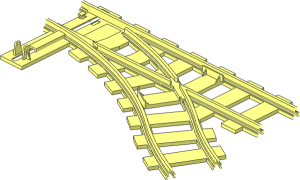 ~Train Track 6 Studs Wide Switch Point Right Base