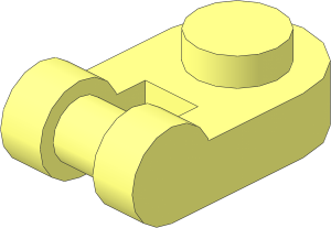 Plate  1 x  1 Round with Horizontal Handle on Side